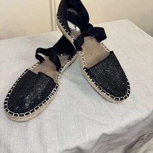 Kenneth Cole Reaction Black Espadrille Shoes with Rope Sole